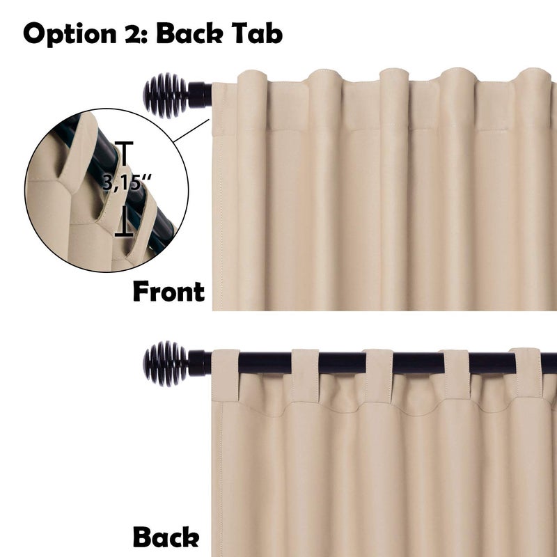 DWCN Patio Sliding Door Curtains - Extra Wide Curtains for Glass Door, Privacy Room Divider Blackout Thermal Curtain Panel with Back Tab & Rod Pocket for Bedroom Partition, 80 x 84 Inches, Beige - Image 4